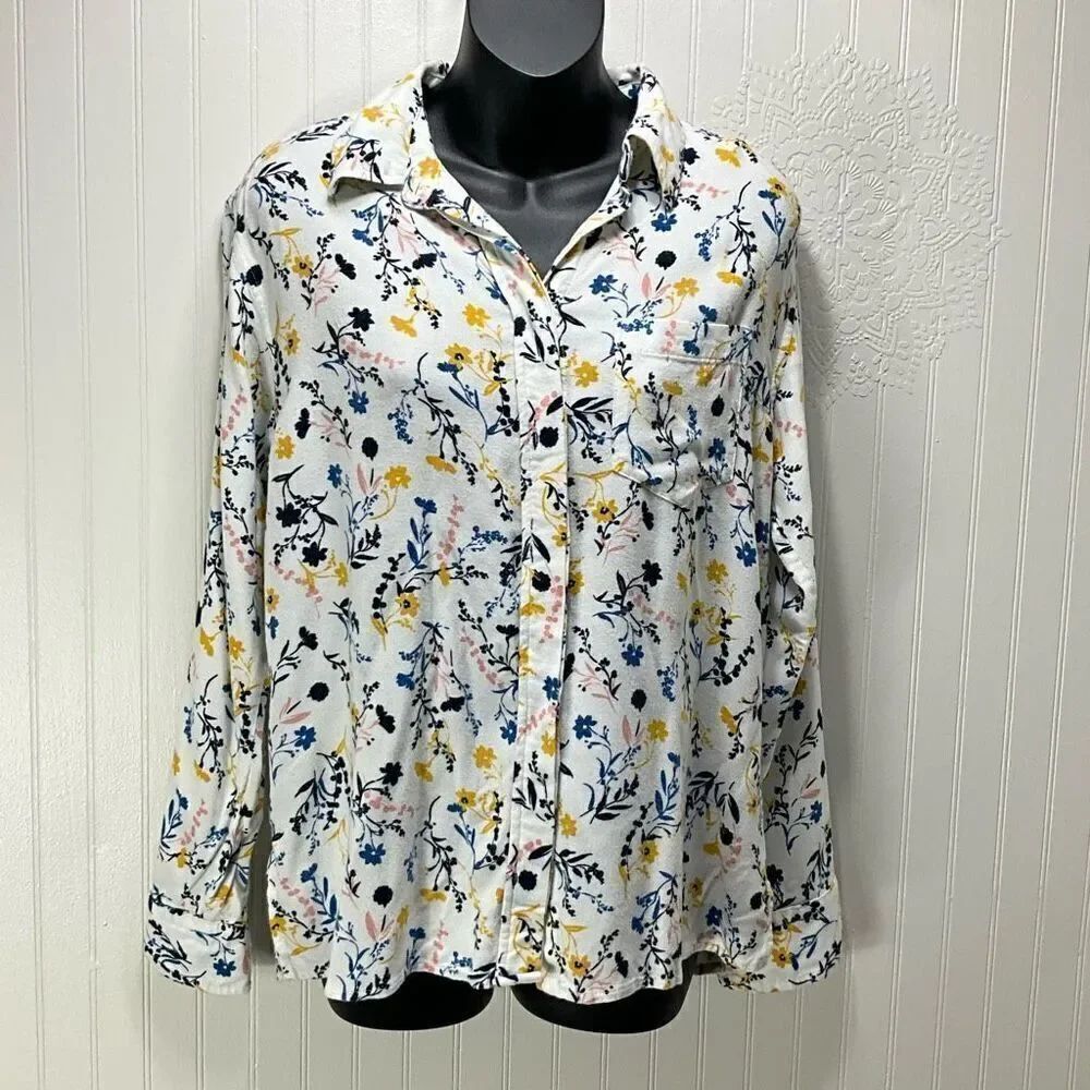 LANDS’ END Long Sleeve Floral Shirt